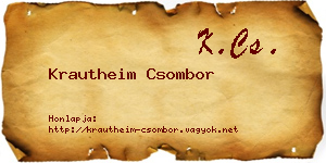 Krautheim Csombor névjegykártya